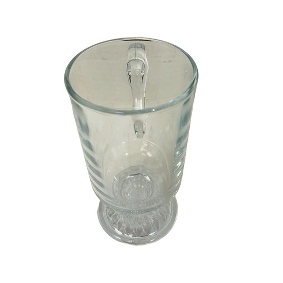Vintage Crystal Coffee Beer Beverages Mugs Plain Footed Pedestal Clear - Picture 7 of 7